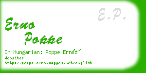 erno poppe business card